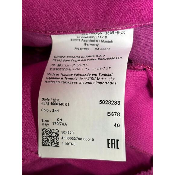 Escada Straight Jeans Womens Size 40 Pink Mid Rise Denim Stretch 34x28 - Picture 4 of 10